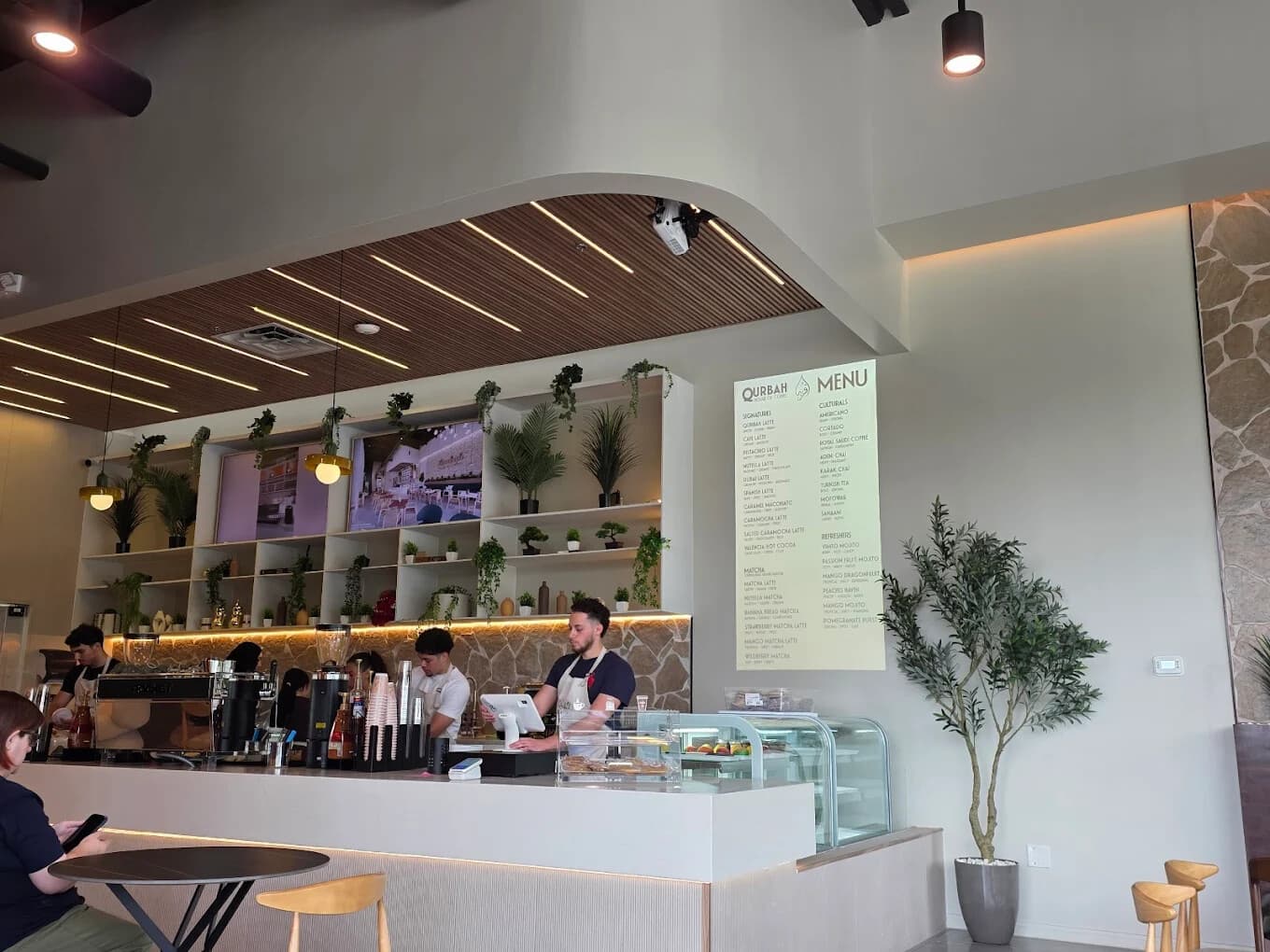 The espresso bar at Qurbah House of Coffee